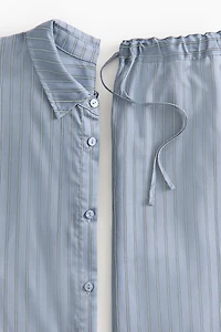 Striped Lyocell Satin Pajamas