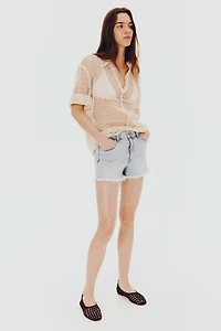Short taille haute en denim