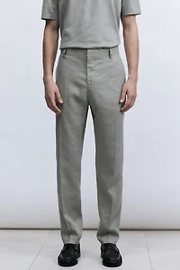 Slim-Fit Linen Suit Pants