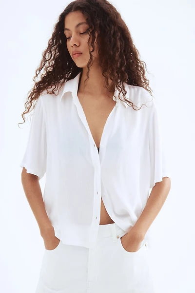 Chemise en viscose froissée