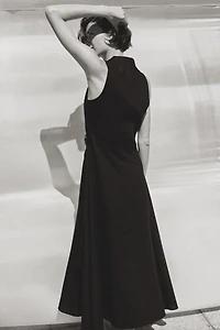 Linen-Blend Wrap Dress