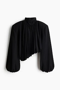 Bubble-Hem Shoulder-Pad Top