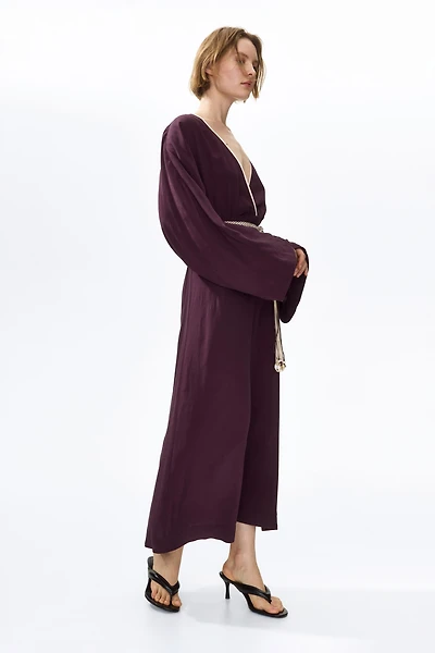 Robe en viscose avec ceinture