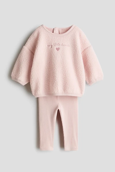 2-Piece Teddy Fleece and Jersey Set