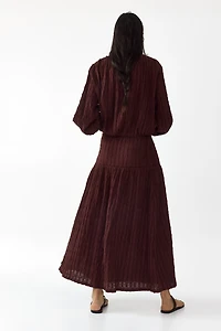 Jupe midi en jersey texturé