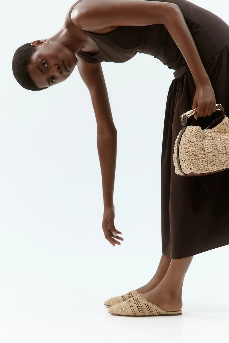 Metal-Handle Handbag