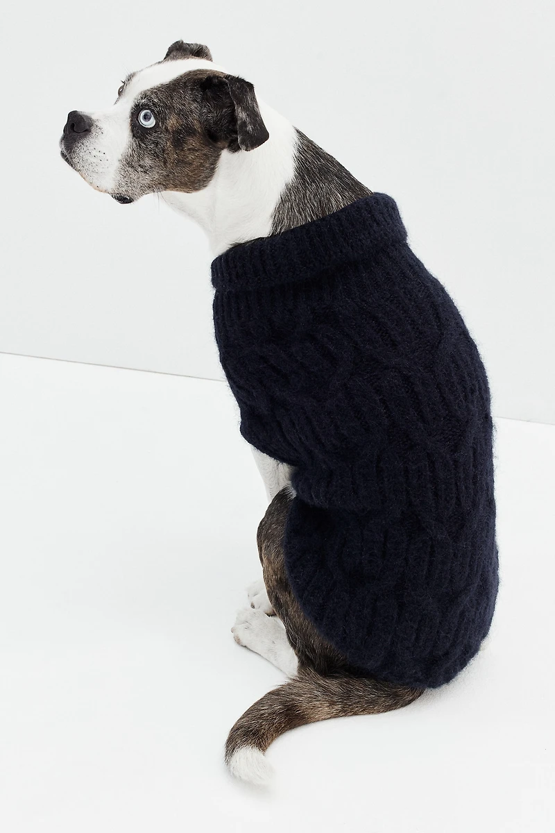 Cable-knit Dog Sweater