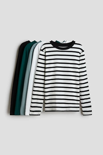 Lot de 5 T-shirts à manches longues en coton