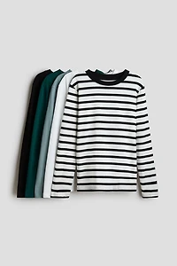 Lot de 5 T-shirts à manches longues en coton