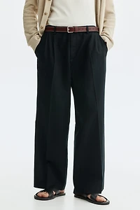 Loose-Fit Linen-Blend Pants