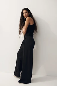 Wide-Leg Pull-On Pants