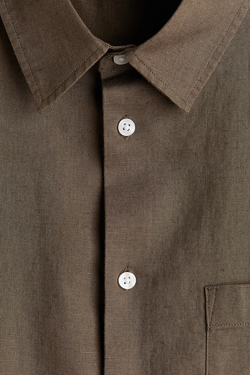 Relaxed-Fit Linen-Blend Shirt