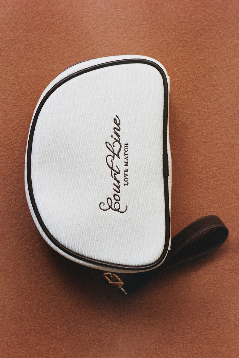 Makeup Bag with Embroidered Motif