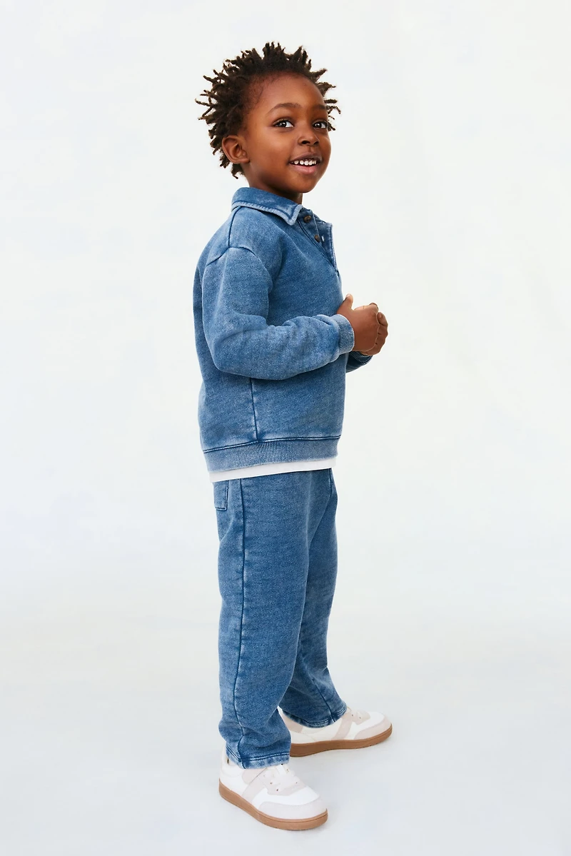 Cotton Sweatshirt Polo Shirt