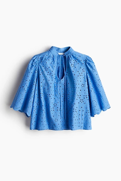 Blouse with Eyelet Embroidery