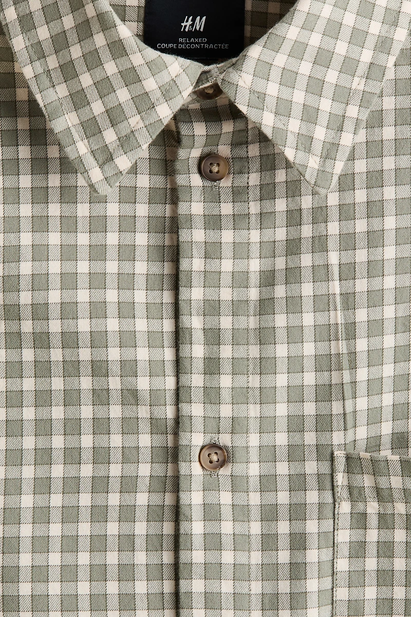 Chemise à manches courtes décontractée en coton