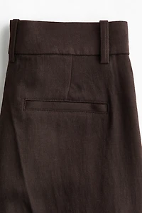 Wide-Leg Linen-Blend Pants