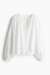 Blouse with Eyelet Embroidery