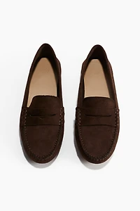 Mocassins en tissu gratté