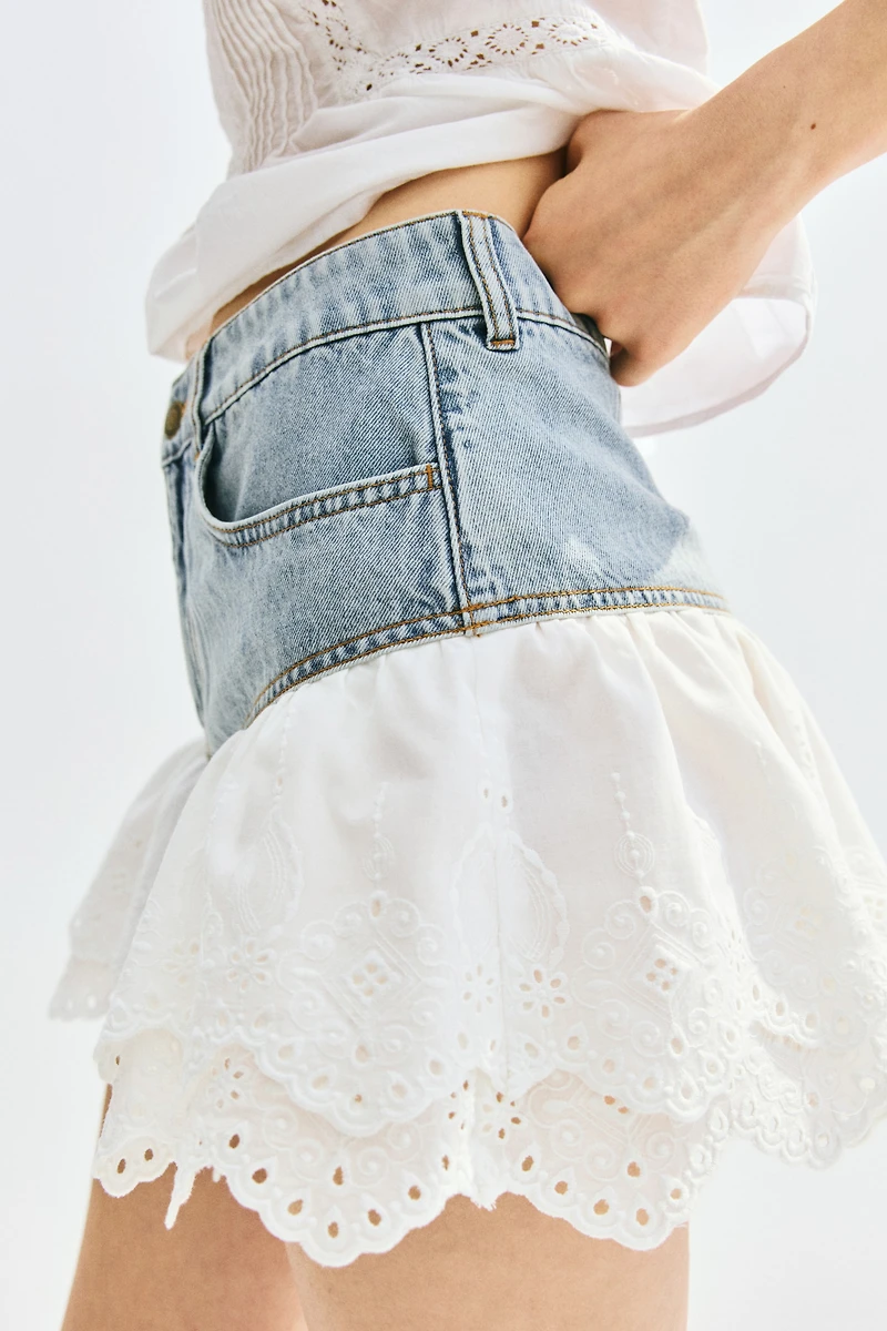 Flounced Mini Skirt