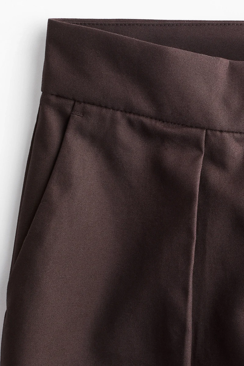 Wide-Leg Twill Pants