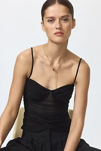 Ruched Mesh Top