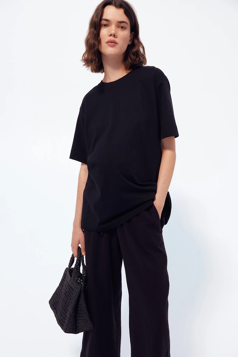 MAMA Wide-Leg Muslin Pants
