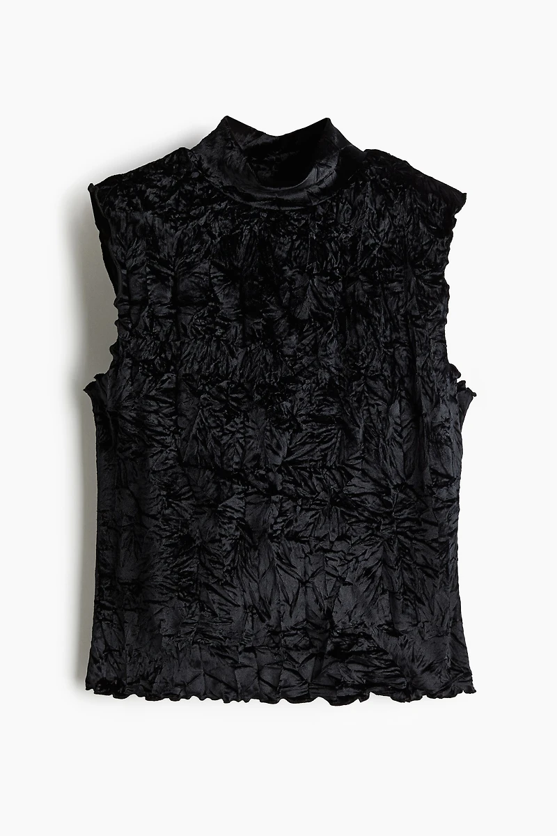 Crushed Velour Sleeveless Top