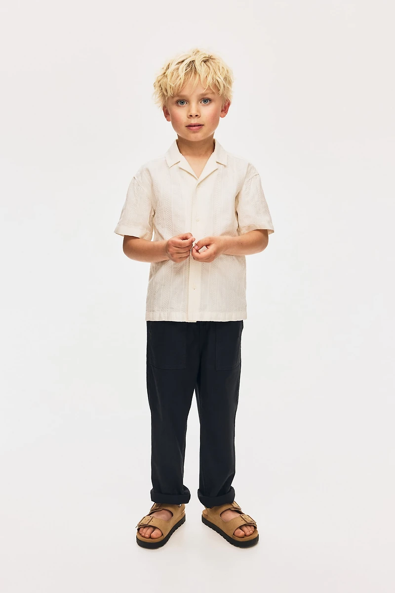Linen-blend trousers