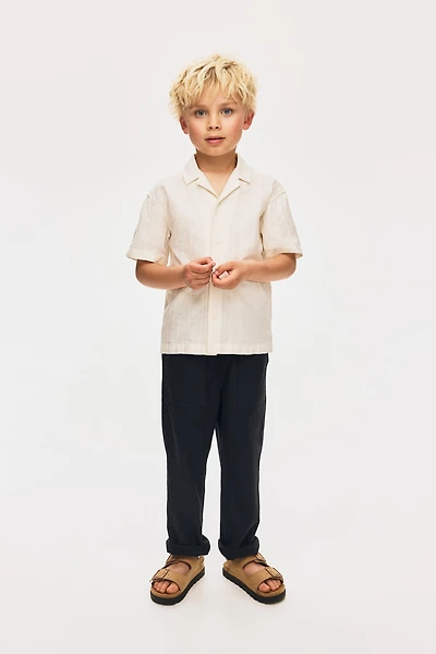 Linen-blend trousers