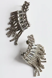 Wing-Shaped Rhinestone Earrings