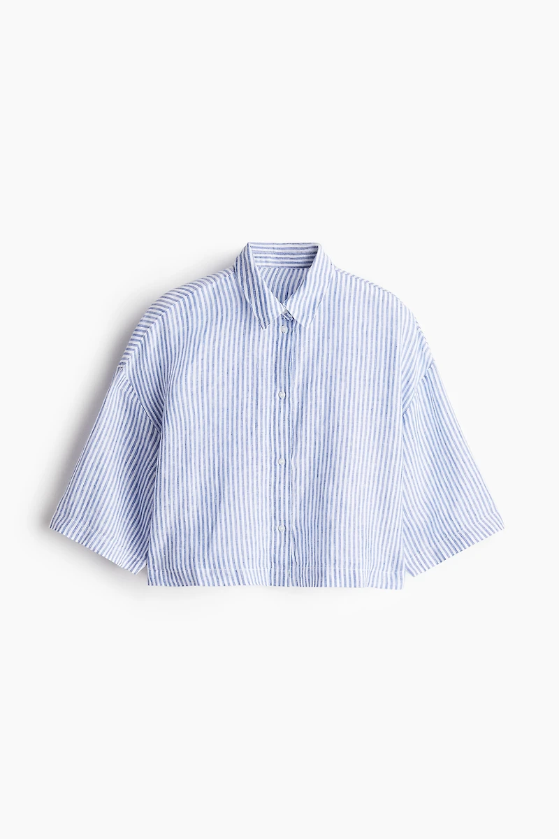 Boxy-Style Linen Shirt