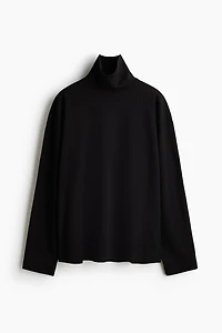 Mock Turtleneck Cotton Shirt