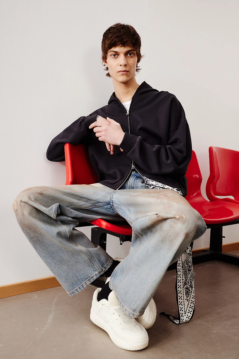 Oversized-Fit Hooded Jacket