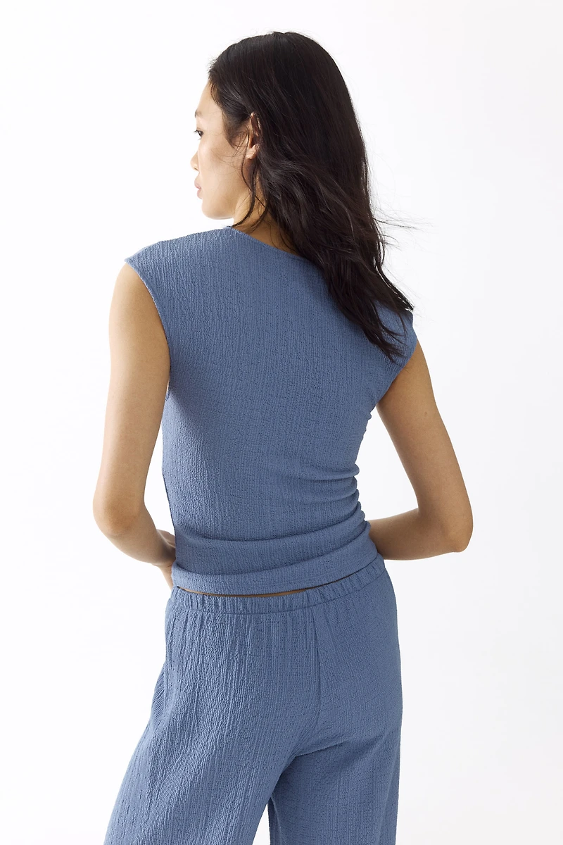 Textured Jersey Top