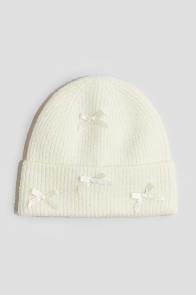 Detailed Rib-Knit Beanie