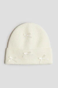Detailed Rib-Knit Beanie