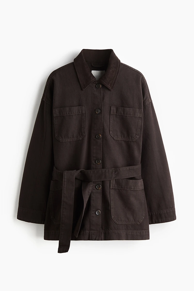 Veste en denim avec ceinture à nouer