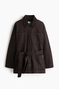 Veste en denim avec ceinture à nouer