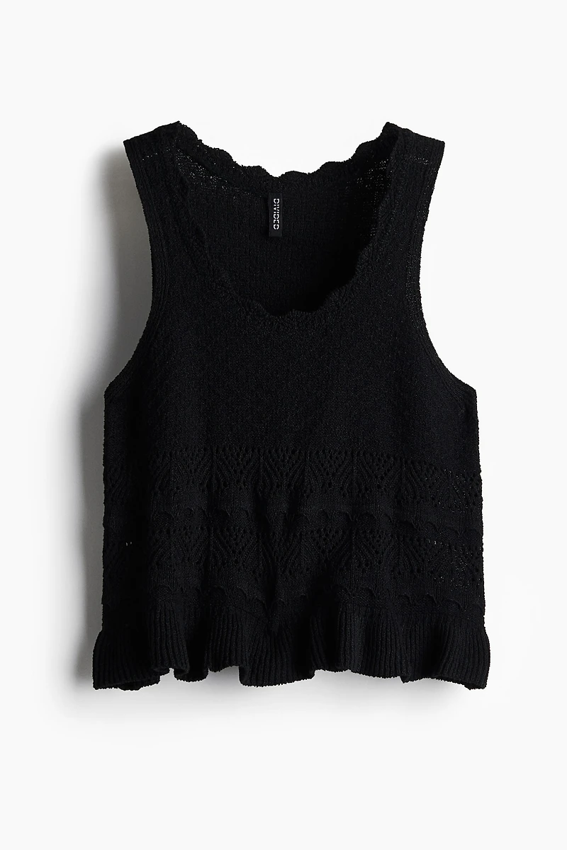 Crochet-Look Sleeveless Top