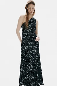 Scarf-Detail Satin Dress