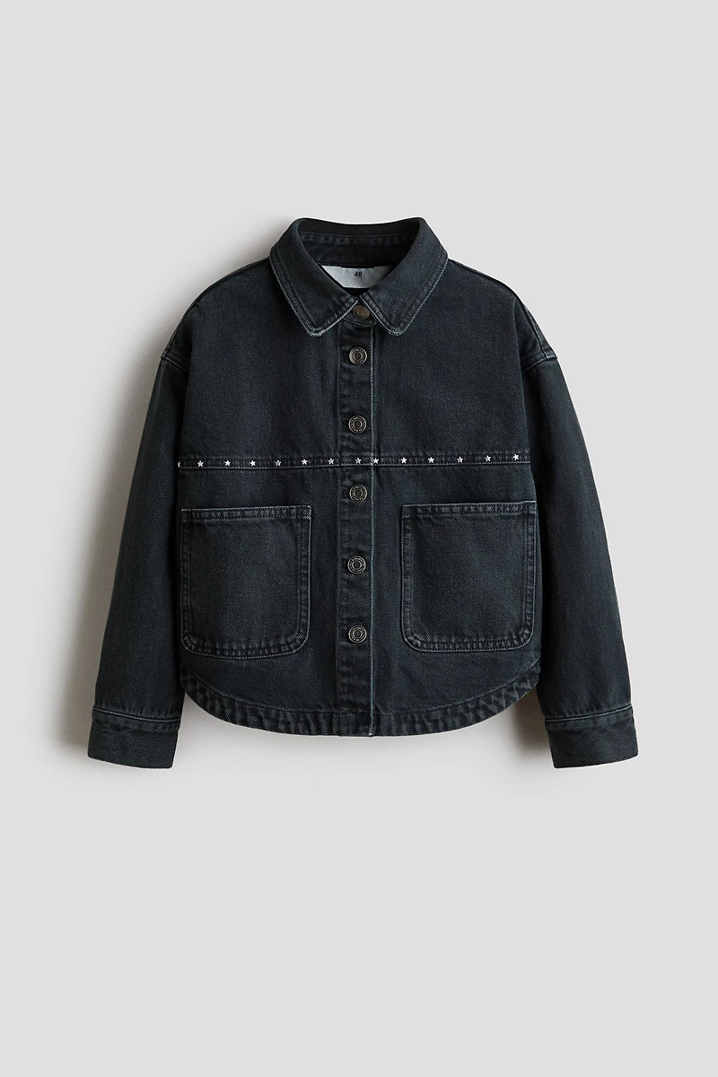 Embellished Cotton Twill Overshirt