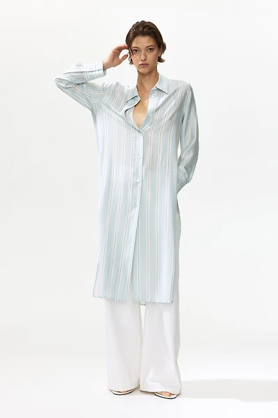 Chemise longue en viscose mélangée