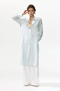 Chemise longue en viscose mélangée