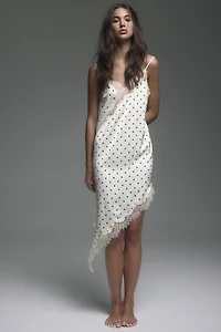 Lace-Trimmed Asymmetric Nightgown
