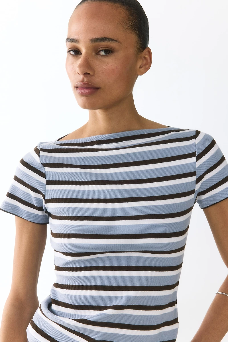 Boat-Neck Cotton Top