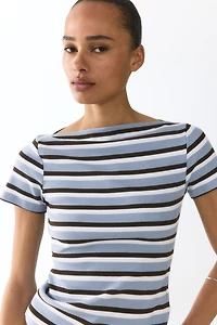Boat-Neck Cotton Top