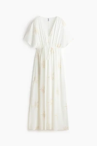 Embroidered Drawstring Dress