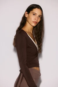 Cropped Long-Sleeved Yoga Top