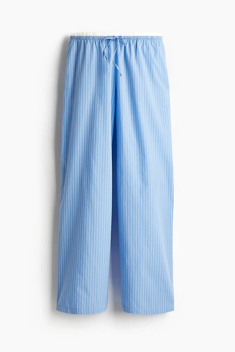 Double-Waistband Poplin Drawstring Pants
